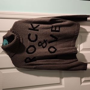 Elan Rock & Love Turtleneck Sweater Size L Gray